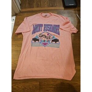 VTG 90s Mount Rushmore Single Stitch T Shirt Hot Pink Neon Mens XL